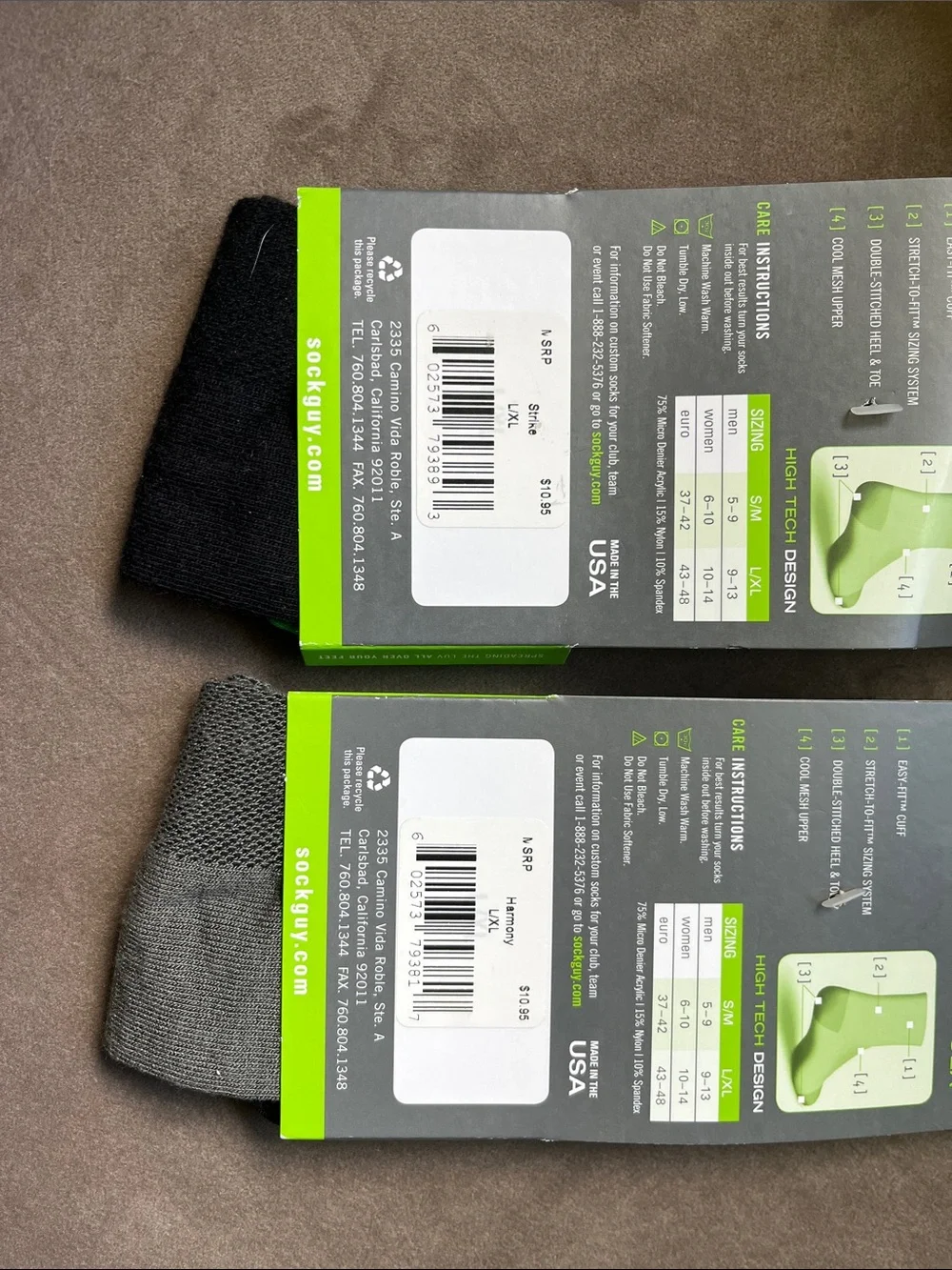 Sock Guy Men’s Casual Crew Socks - Pink & Gray, L/XL